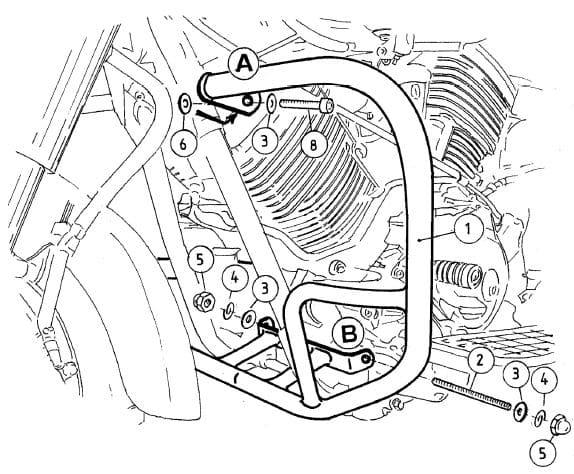 Hepco & Becker Engine protection bar chrome for Yamaha XVS 1100 Drag Star (1999-2002)