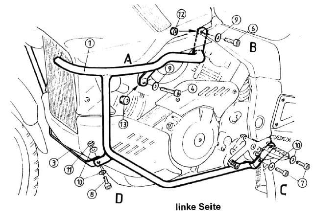 Hepco & Becker Engine protection bar black for Cagiva Navigator (2000-2005)