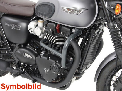 Hepco & Becker Engine protection bar chrome for Triumph Bonneville T 120/Black (2016-)