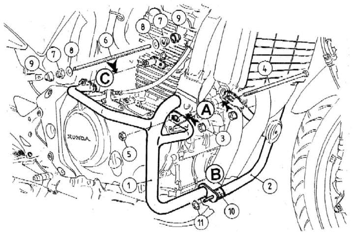 Hepco & Becker Engine protection bar black for Honda CBF 500 (2004-2007)