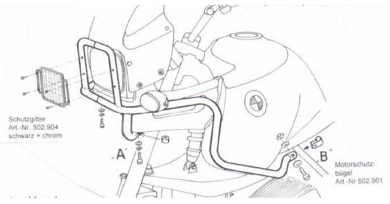 Hepco & Becker Tankguard chrome for BMW R 850 GS (1998-2000)/R 1100 GS (1994-1999)