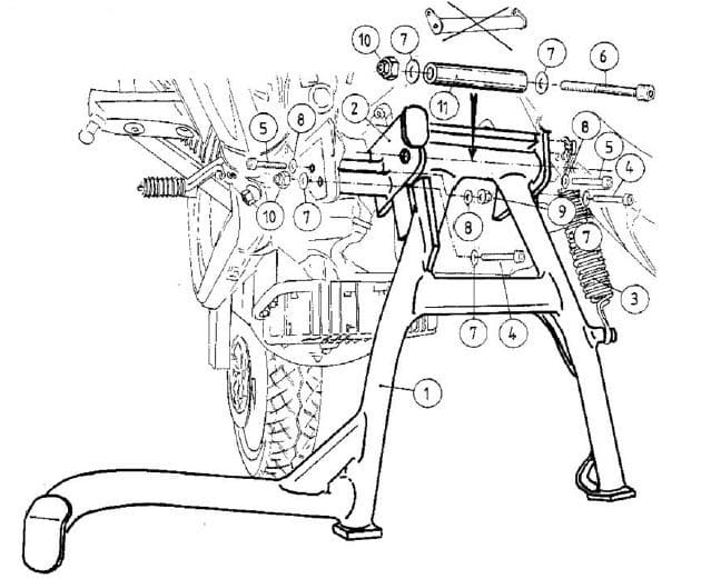 Hepco & Becker Center Stand for Moto Guzzi Breva V 750 ie (2003-2013)/Nevada Classic V 750 i