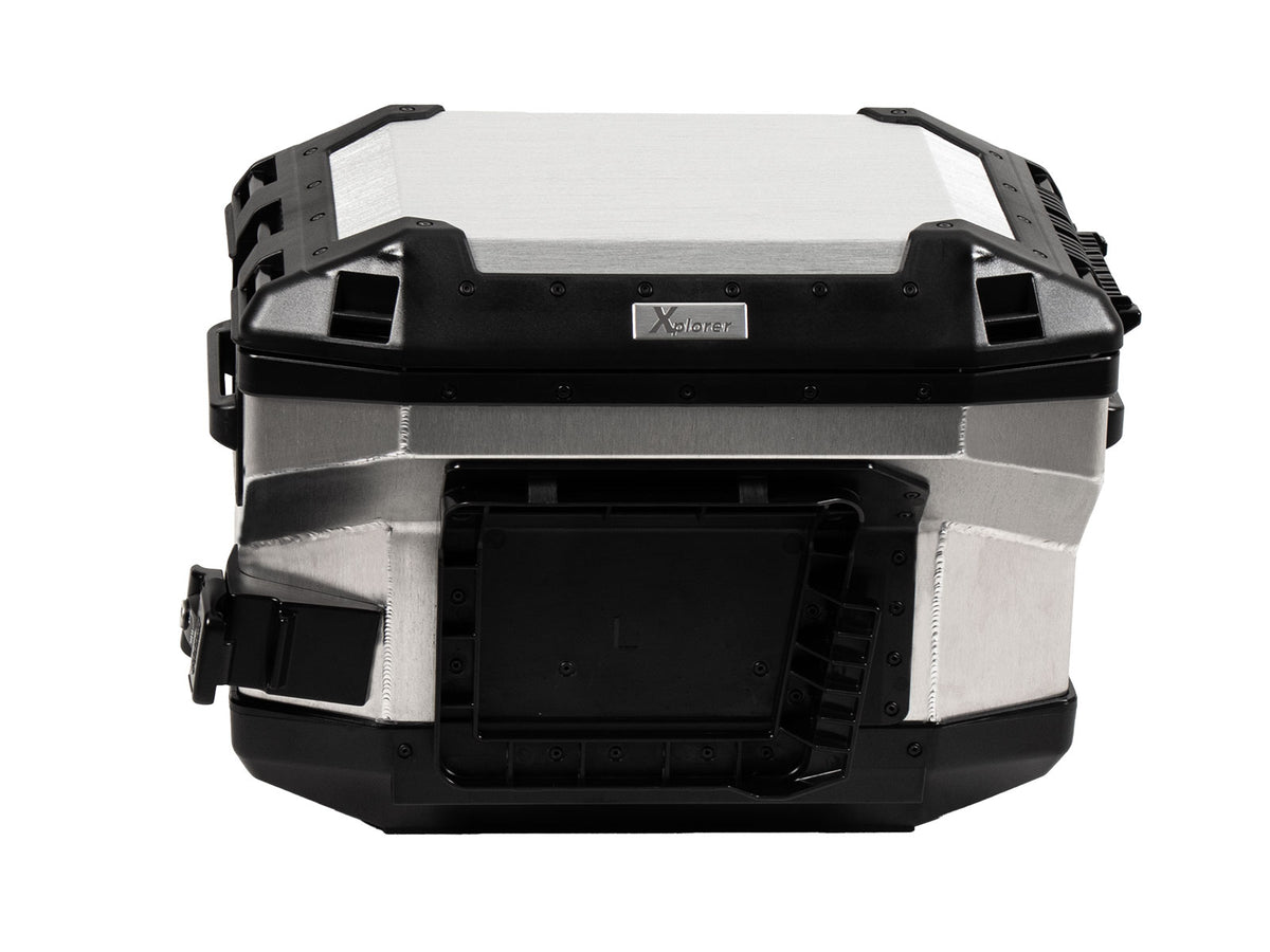 Hepco & Becker Xplorer 37 left silver for cutout carrier (cut out for exhaust)