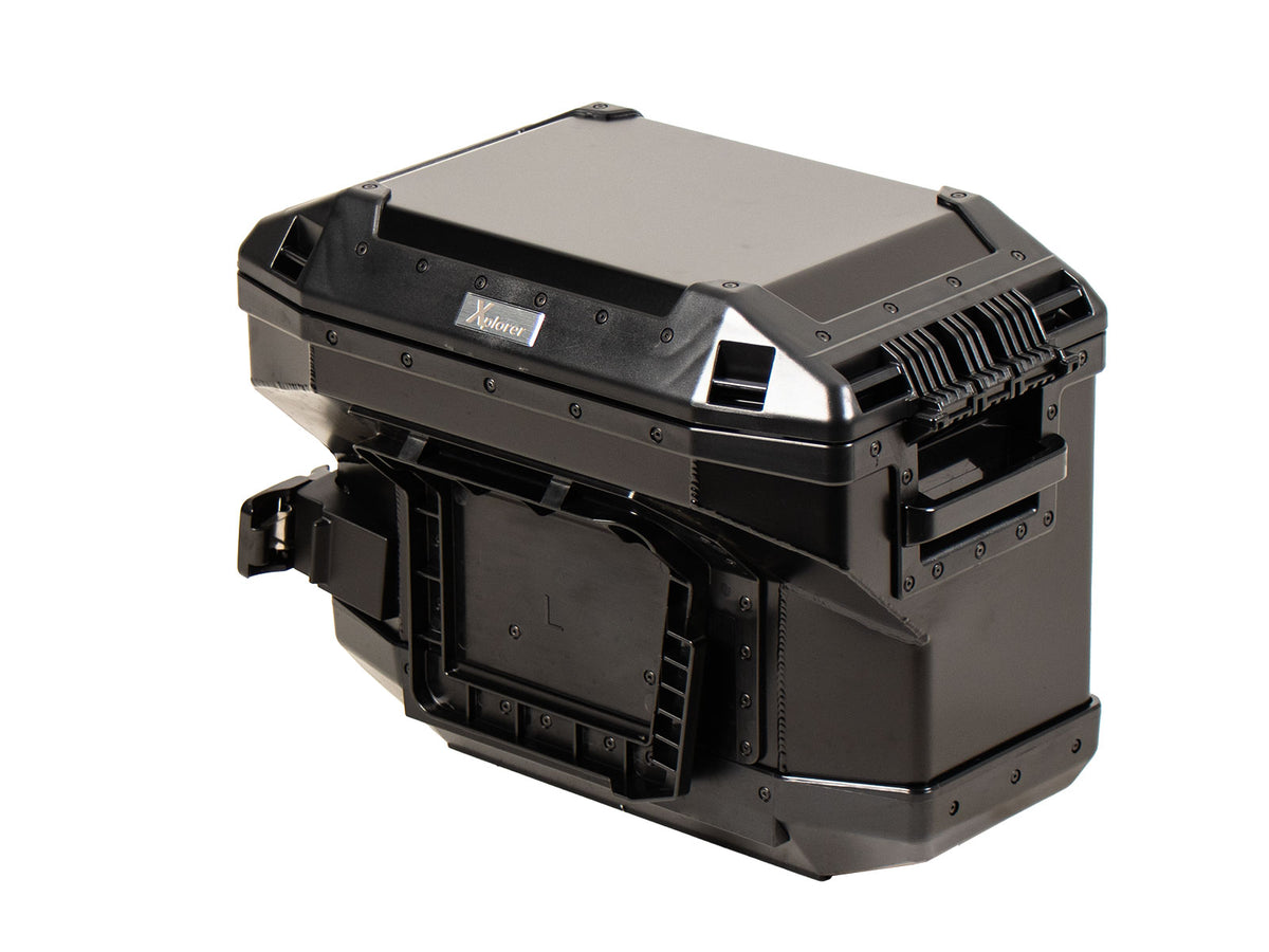 Hepco & Becker Xplorer 37 left black for cutout carrier (cut out for exhaust)