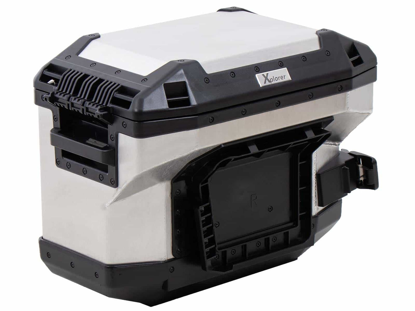 Hepco & Becker Xplorer 37 right silver for cutout carrier (cut out for exhaust)