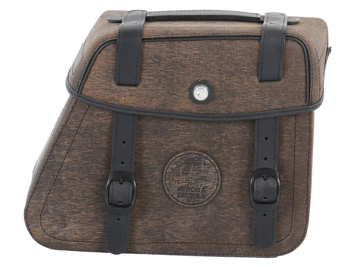 Hepco & Becker Leather single bag Rugged brown right for cutout
