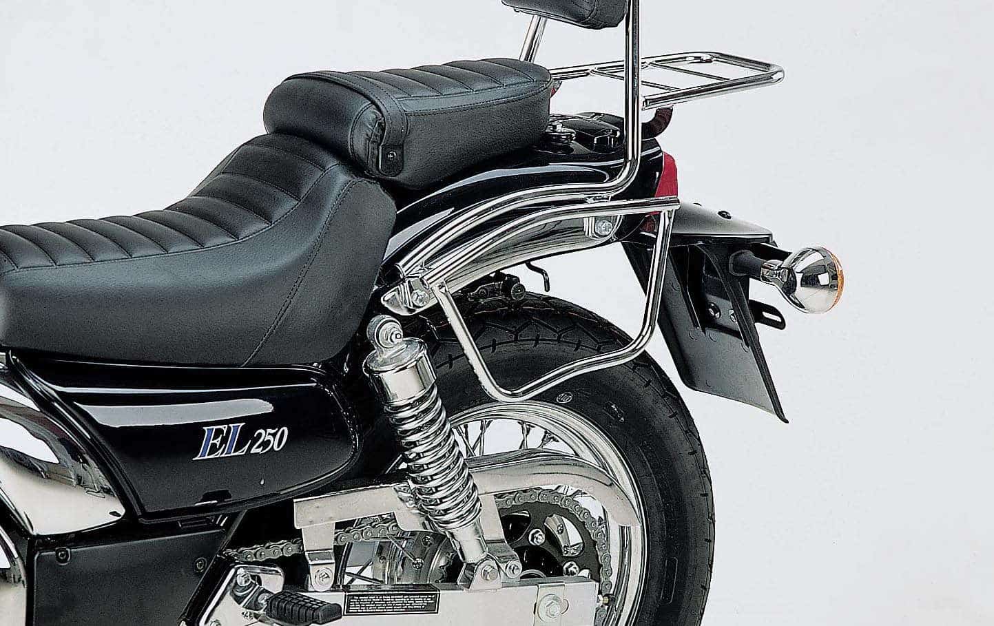 Hepco & Becker Leather bag holder tube-type - chrome for Kawasaki EL 250 (1994)/EL 252 (1996-2003)