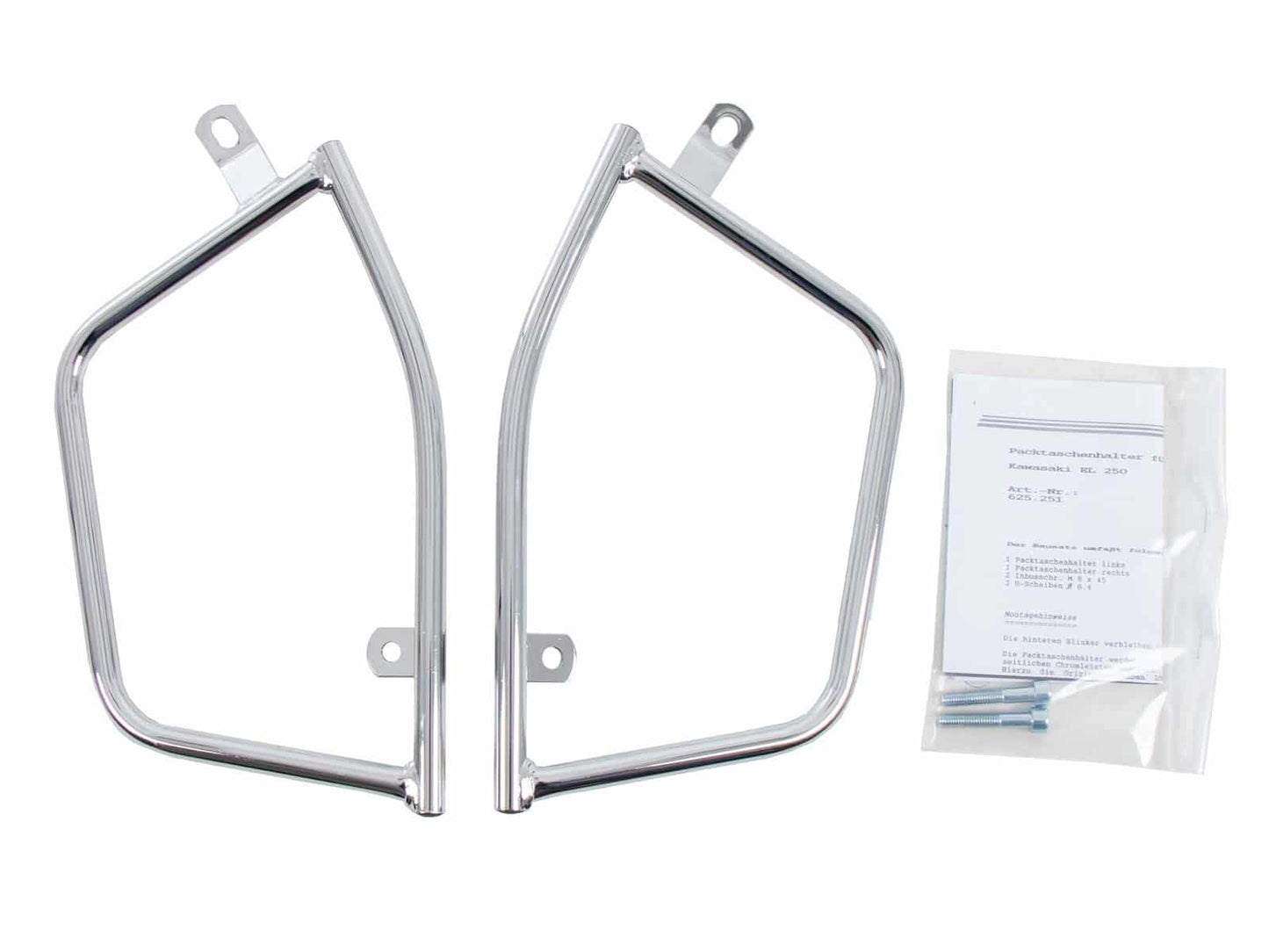 Hepco & Becker Leather bag holder tube-type - chrome for Kawasaki EL 250 (1994)/EL 252 (1996-2003)