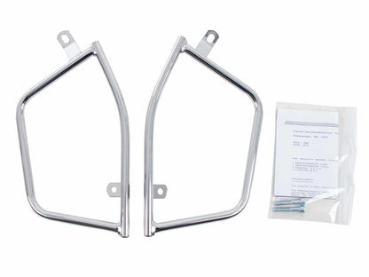 Hepco & Becker Leather bag holder tube-type - chrome for Kawasaki EL 250 (1994)/EL 252 (1996-2003)