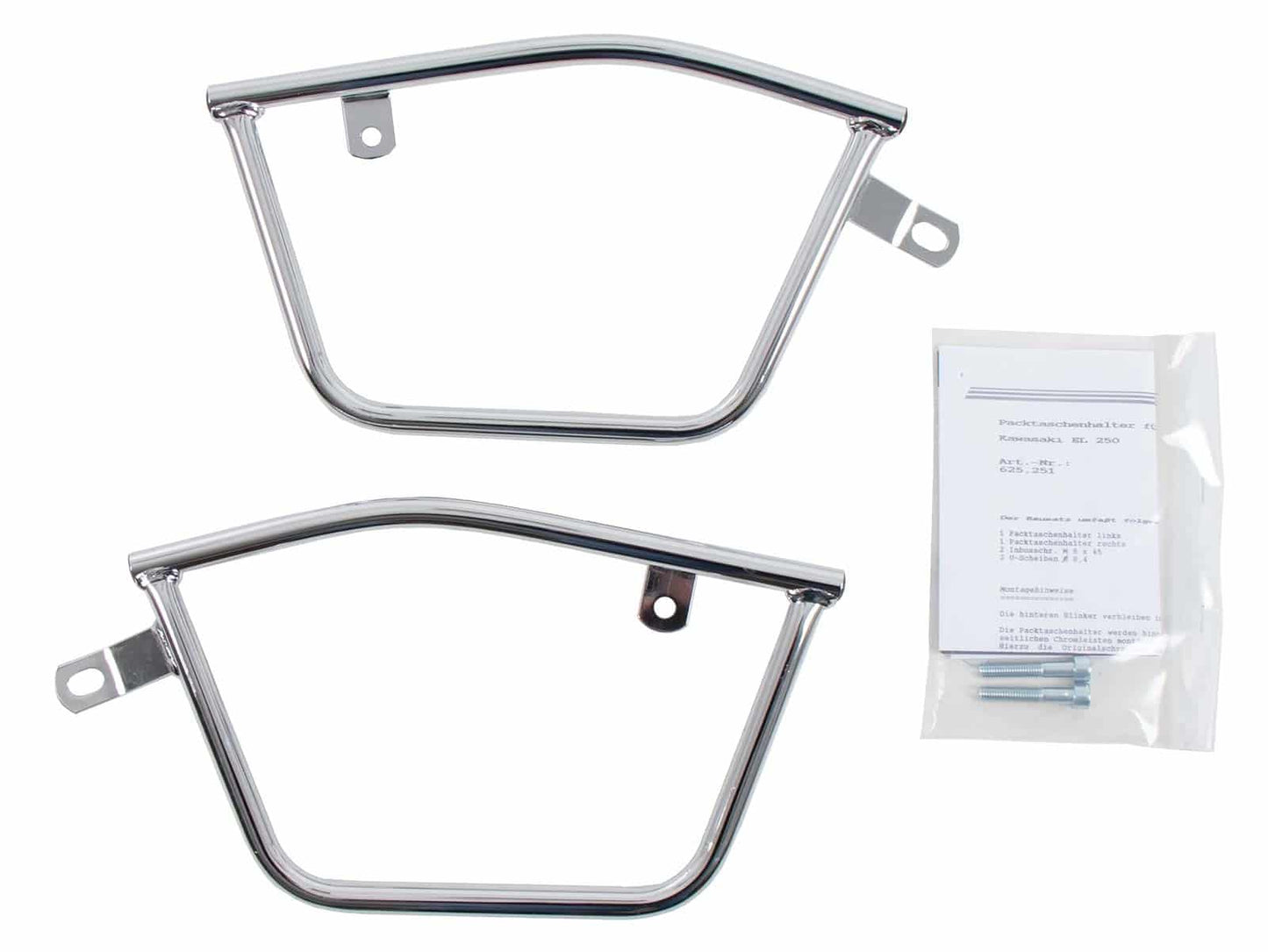 Hepco & Becker Leather bag holder tube-type - chrome for Kawasaki EL 250 (1994)/EL 252 (1996-2003)