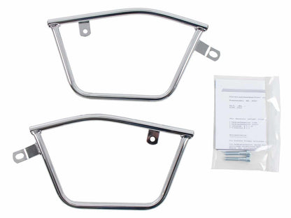 Hepco & Becker Leather bag holder tube-type - chrome for Kawasaki EL 250 (1994)/EL 252 (1996-2003)