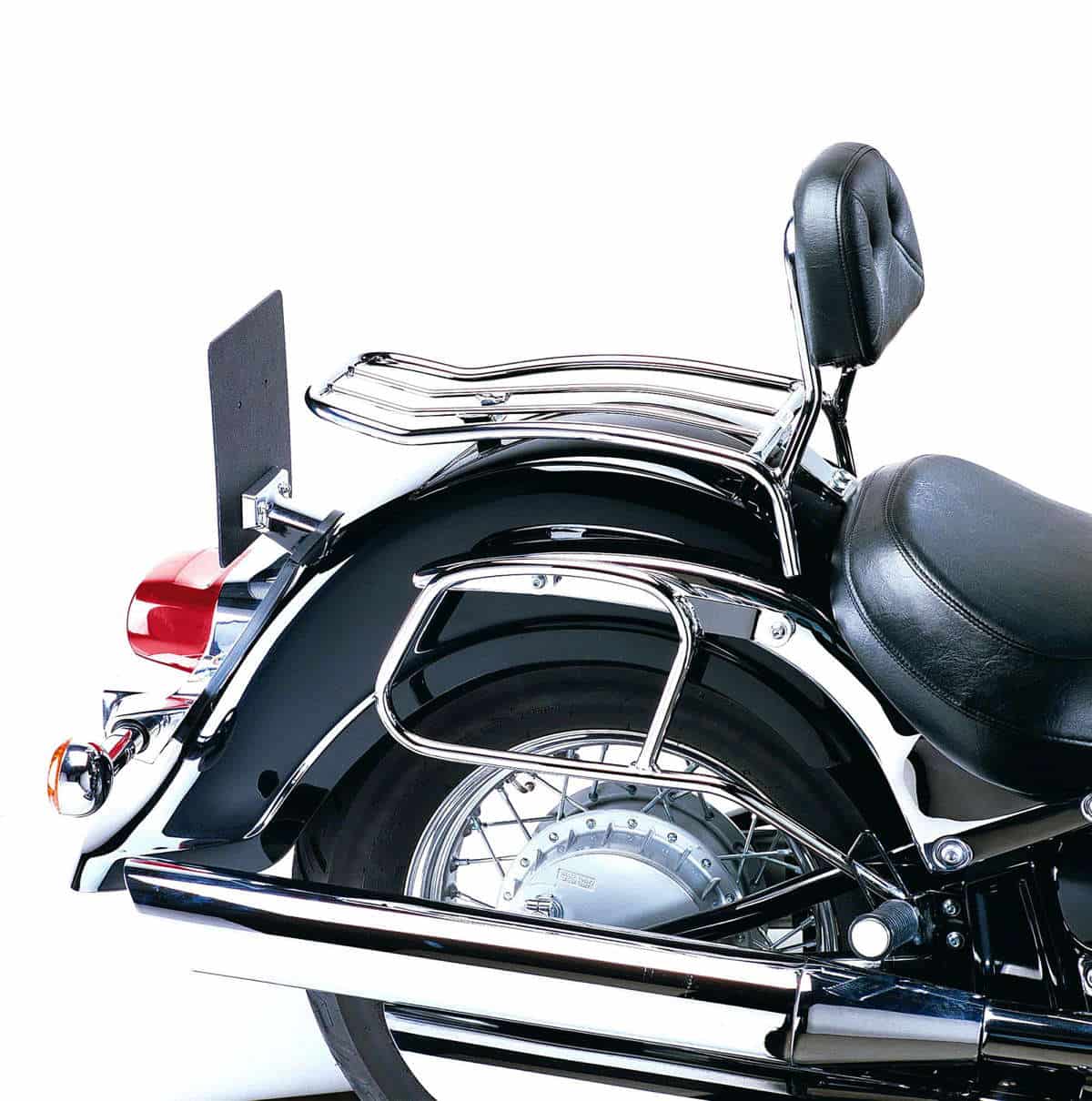 Hepco & Becker Leather bag holder tube-type - chrome for Kawasaki VN 1600 Classic (2003-2008)
