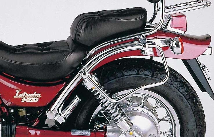 Hepco & Becker Leather bag holder tube-type - chrome for Suzuki VS 1400 Intruder (1987-2003)