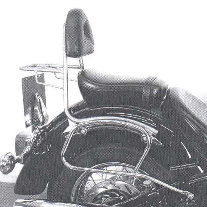 Hepco & Becker Leather bag holder tube-type - chrome for Yamaha XVS 1100 A Drag Star Classic (2001-2007)