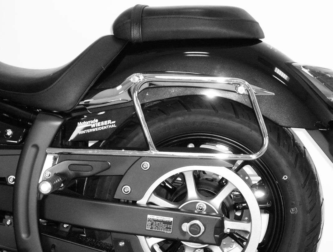 Hepco & Becker Leather bag holder tube-type - chrome for Yamaha XVS 950 A Midnight Star (2009-)