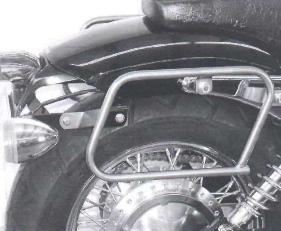 Hepco & Becker Leather bag holder tube-type - chrome for Honda VT 750 D2 Black Widow (2001-2003)