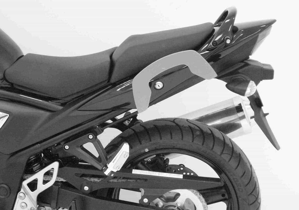 Hepco & Becker C-Bow sidecarrier for Suzuki GSF 650/S Bandit (2009-2016) / GSF 1250 Bandit ABS (2010-) with black pillion foot rests