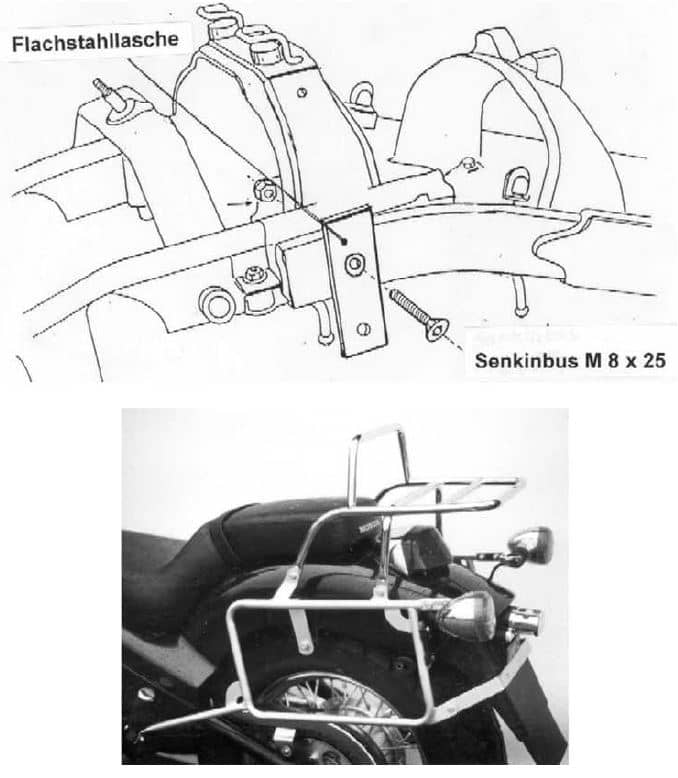Hepco & Becker Complete carrier set (side- and topcase carrier) chrome for Honda VT 600 C (1988-2000)