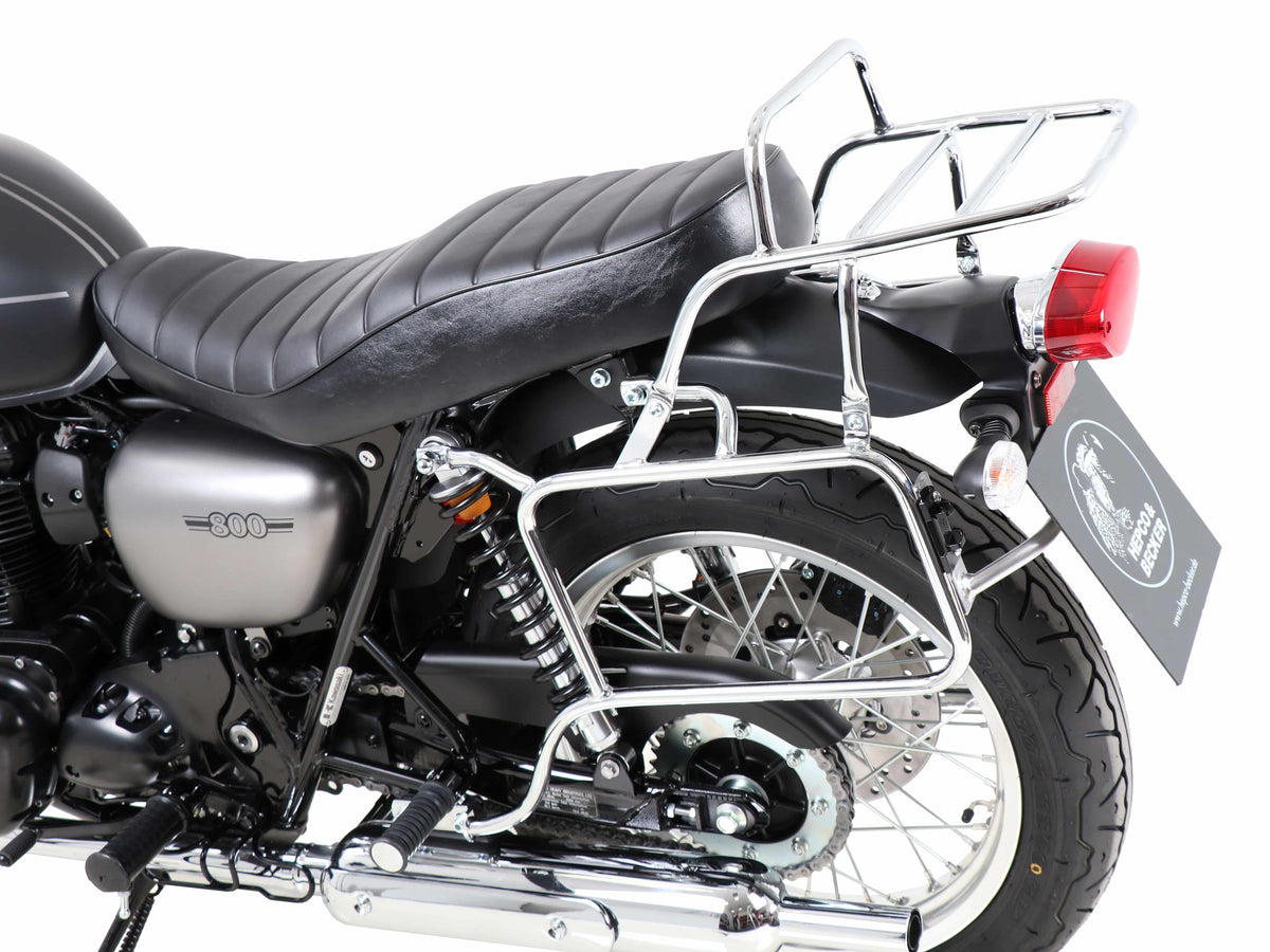 Hepco & Becker Complete carrier set (side- and topcase carrier) chrome for KAWASAKI W 800 Street / Cafe / Standard (2019-2025)