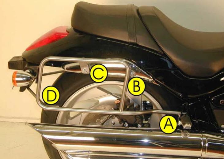 Hepco & Becker Sidecarrier permanent mounted chrome for Suzuki M 1800 (VZR) R Intruder (2006-2012)