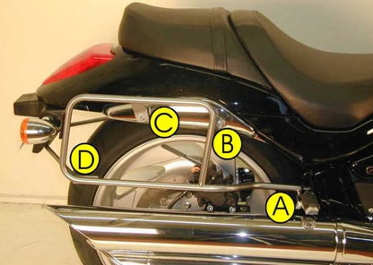 Hepco & Becker Sidecarrier permanent mounted chrome for Suzuki M 1800 (VZR) R Intruder (2006-2012)