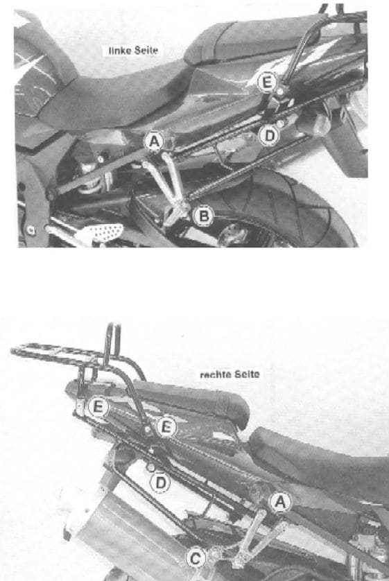 Hepco & Becker Topcase carrier tube-type black for Yamaha YZF-R1 (2002-2004)