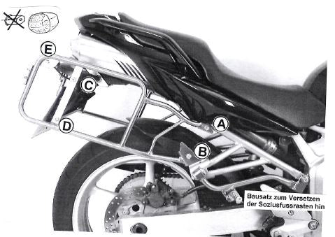 Hepco & Becker Sidecarrier permanent mounted black for Yamaha FZ6/Fazer (2004-2006)