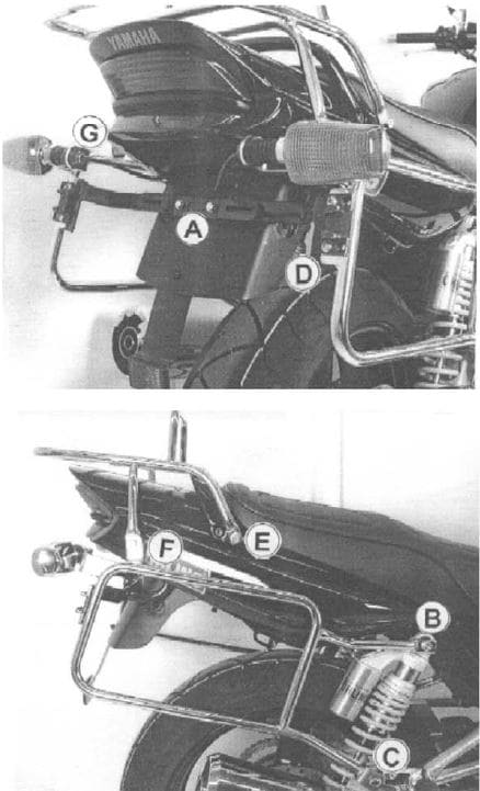 Hepco & Becker Complete carrier set (side- and topcase carrier) black for Yamaha XJR 1300 (2004-2006)