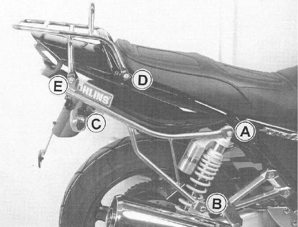 Hepco & Becker Topcase carrier tube-type chrome for Yamaha XJR 1300 (2004-2006)