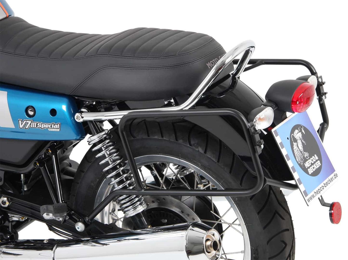 Hepco & Becker Sidecarrier permanent mounted chrome for Moto Guzzi V7 III (Carbon, Milano, Rough) (2018-2020)
