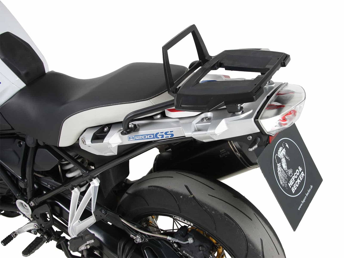 Hepco & Becker Alurack top case carrier black for BMW R1250GS with short HP seat (2018-2023)