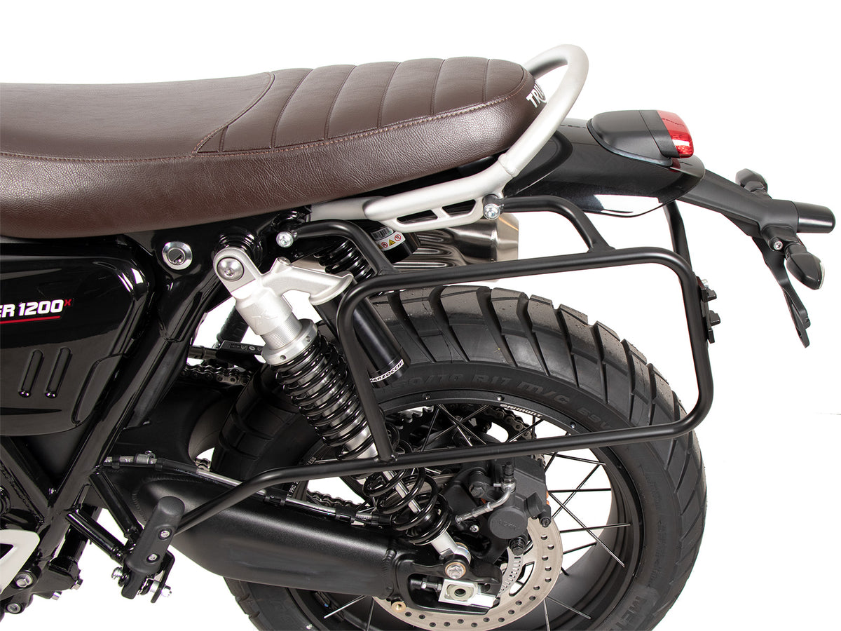 Hepco & Becker Sidecarrier one-sided left permanent mounted black for Triumph Scrambler 1200 X (2024-)