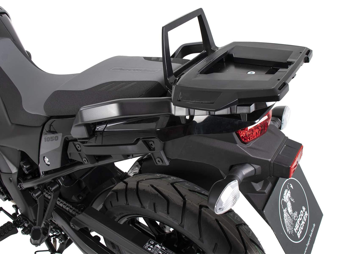 Hepco & Becker Alurack top case carrier black for combination with original rear rack for Suzuki V-Strom 1050 / XT (2020-2022)