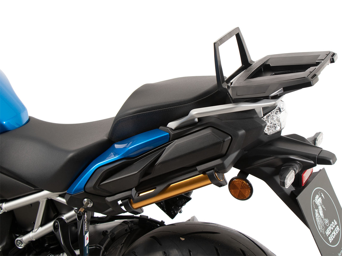 Hepco & Becker Alurack top case carrier black for combination with original rear rack for Suzuki GSX-S 1000 GX (2024-)
