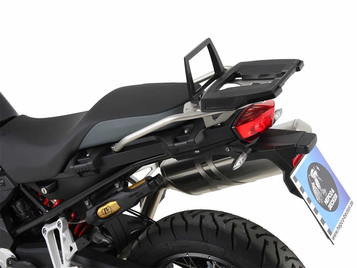 Hepco & Becker Alurack topcasecarrier black for original BMW-Touring titan color tube rear rack for BMW F 850 GS (2018-2023)