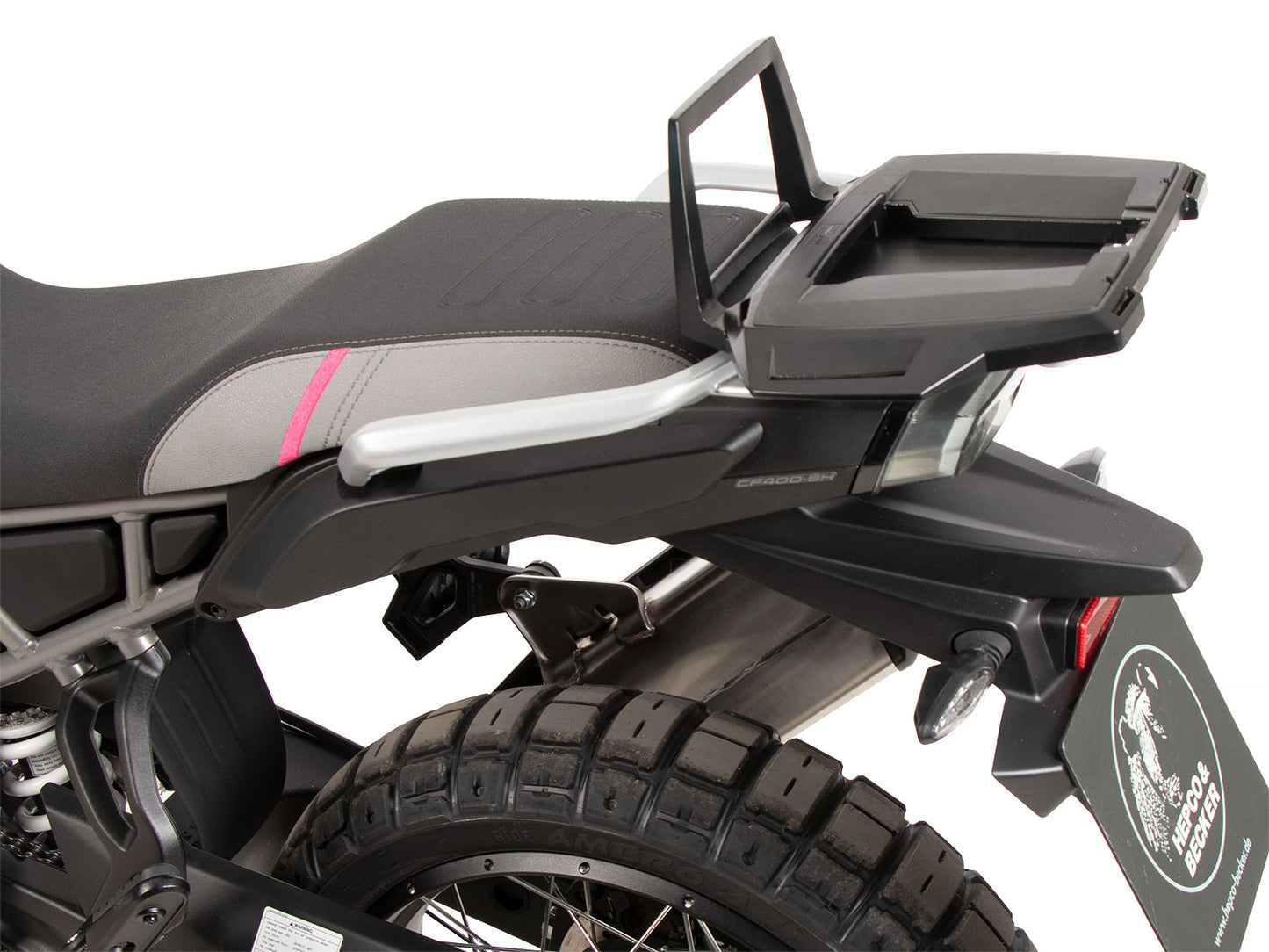 Hepco & Becker Alurack top case carrier black for combination with original rear rack for CF Moto 450 MT (2024-)