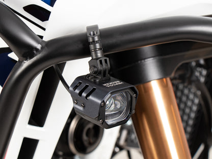 Hepco & Becker LED Auxiliary headlights "Nova" - Set for Ø18-25mm Crashbars | Motorcycle Foglights Kit with universal mount