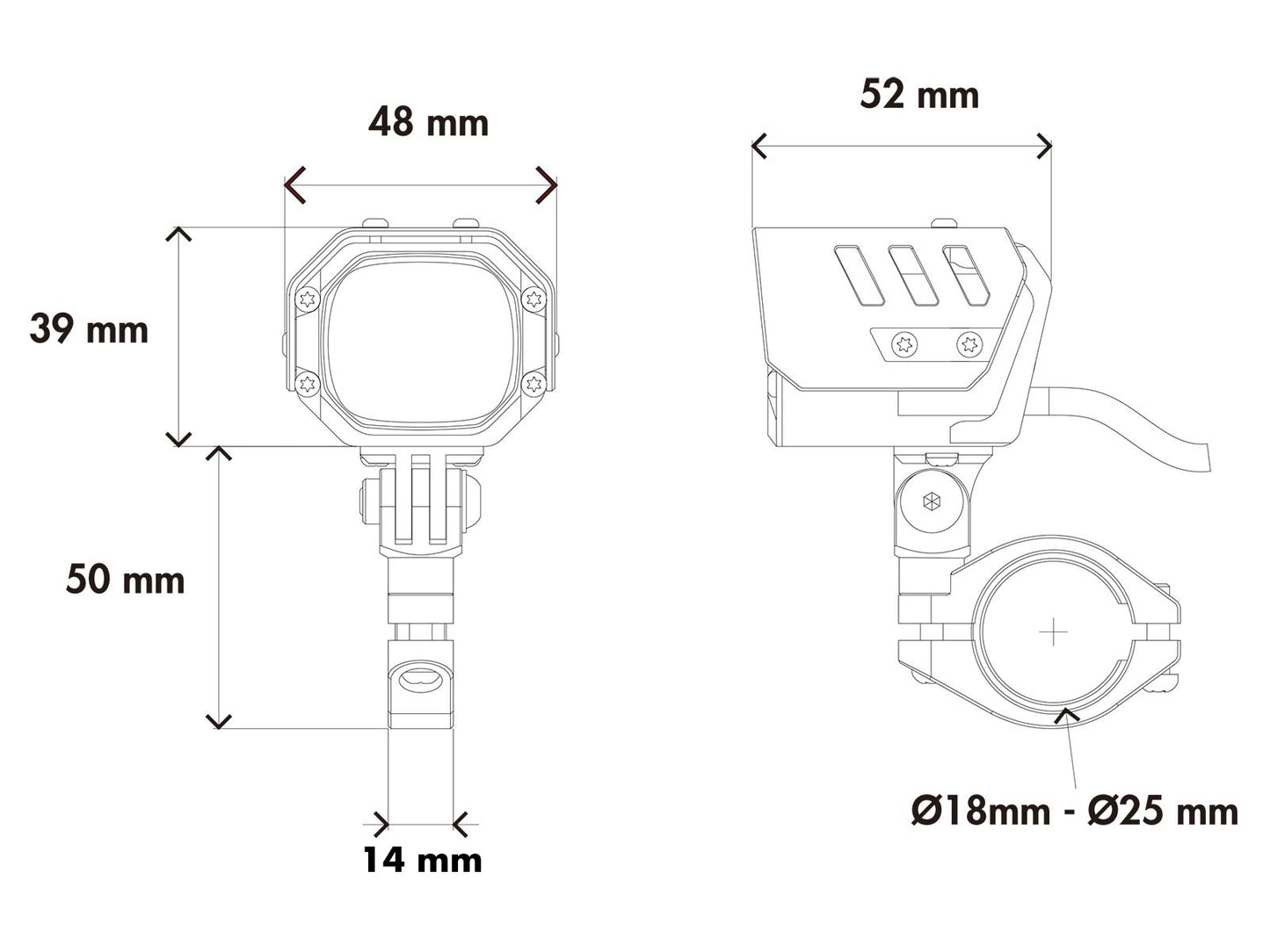 Hepco & Becker LED Auxiliary headlights "Nova" - Set for Ø18-25mm Crashbars | Motorcycle Foglights Kit with universal mount