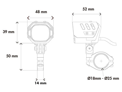 Hepco & Becker LED Auxiliary headlights "Nova" - Set for Ø18-25mm Crashbars | Motorcycle Foglights Kit with universal mount