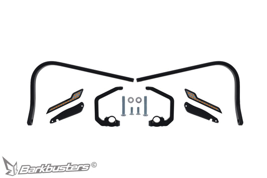 Barkbusters Hardware kit - Two Point Mount:
BMW R 1300 GS Models with Amber Light in OEM Handguard (2024-) Powder Coated BLACK (Including LED Sequential Indicators)