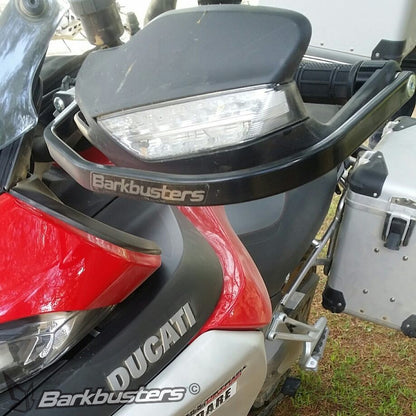 Barkbusters OEM Handguard Protector - Two Point Mount - NO GUARD OPTION: 
DUCATI Multistrada 950 ('19 on), 950S ('19 on), 1200 ('15 on), 1200 Enduro ('16 on), 1260 ('18 on) &
1260 Enduro ('20 on)  - Powder Coated BLACK