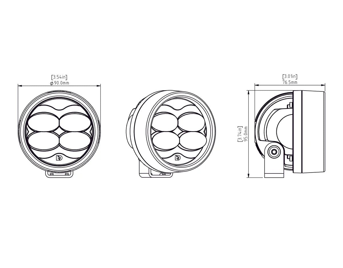 DENALI D3 LED Fog Light Pod with DataDim Technology