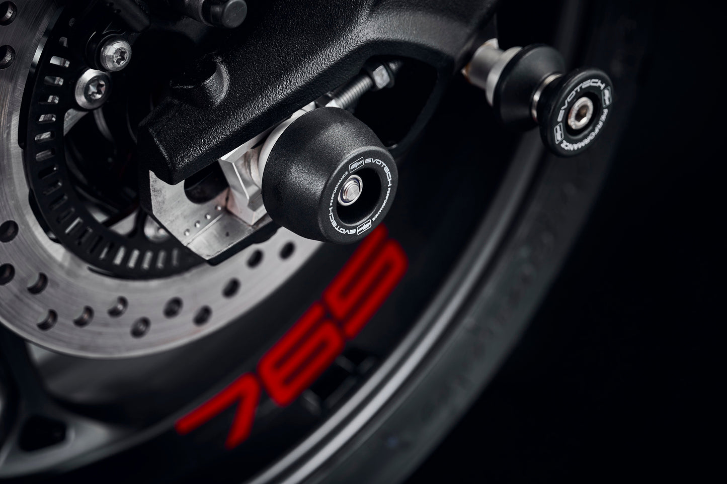 Evotech Rear Spindle Bobbins - Triumph Street Triple RX (2015-2016)