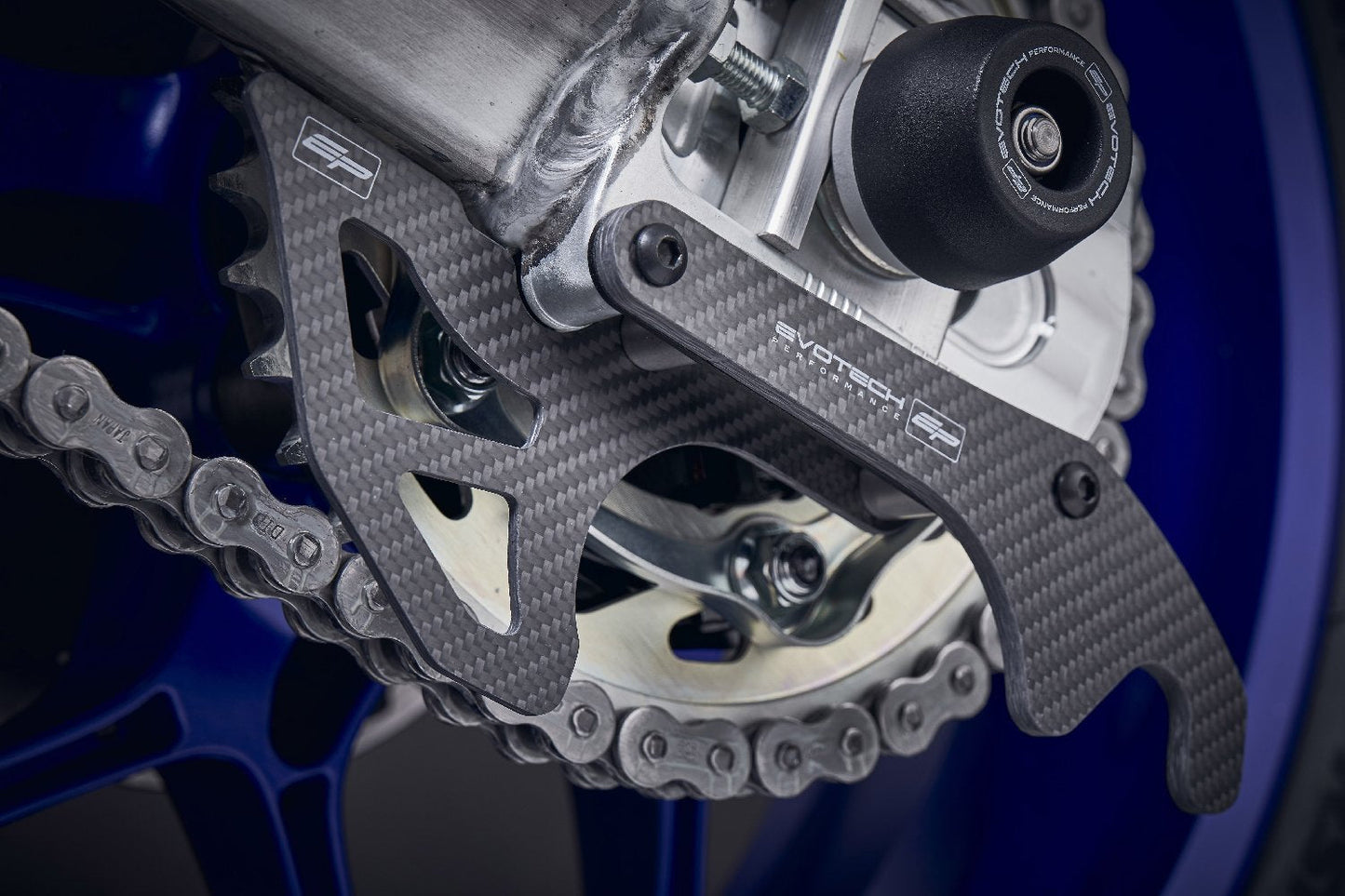 Evotech Carbon Fibre Toe Guard / GP Style Paddock Stand Plates - Yamaha YZF-R1M (2020+)