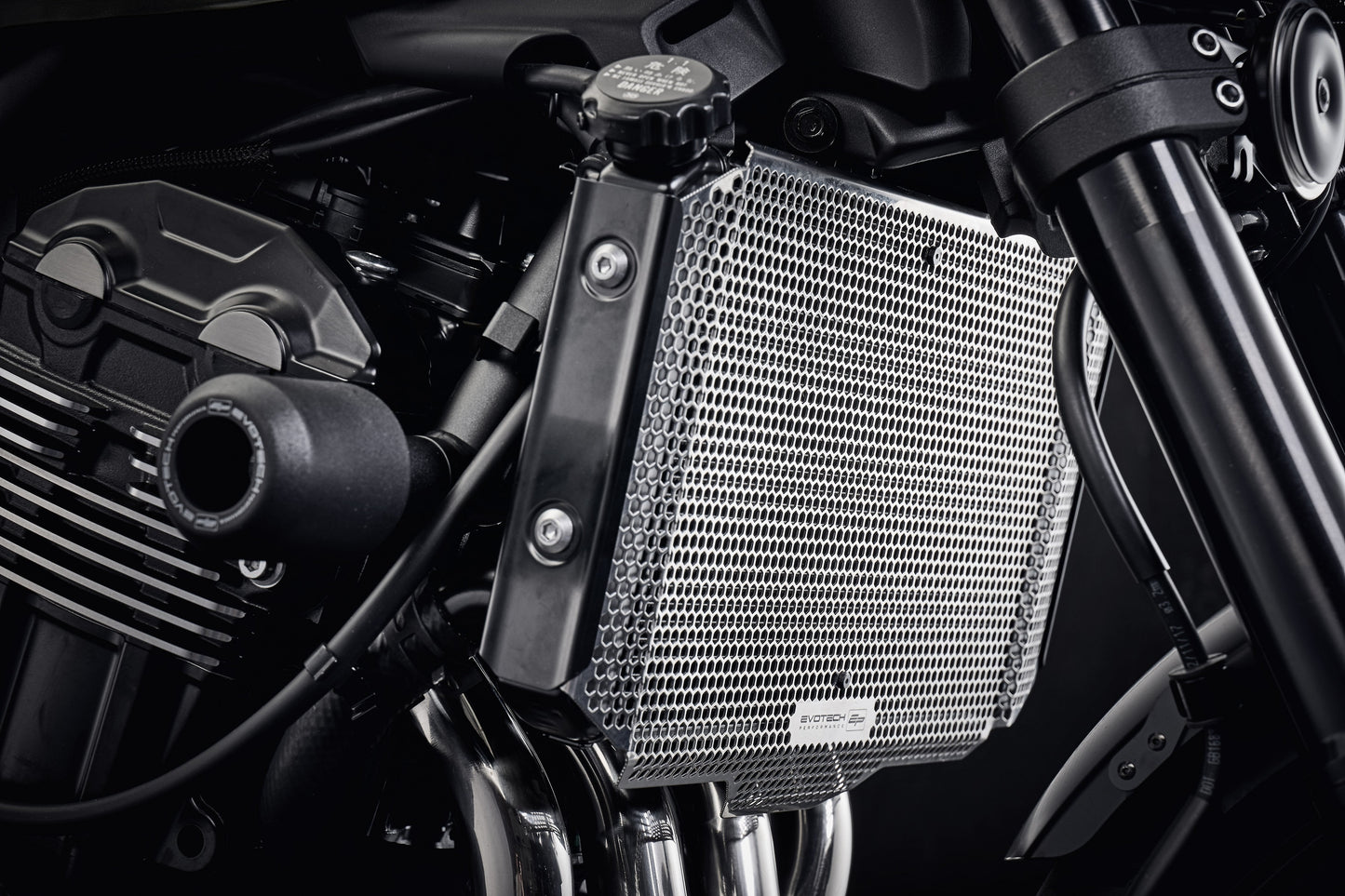Evotech Kawasaki Z900RS Radiator Guard (2018 - 2020) (Stainless Steel)