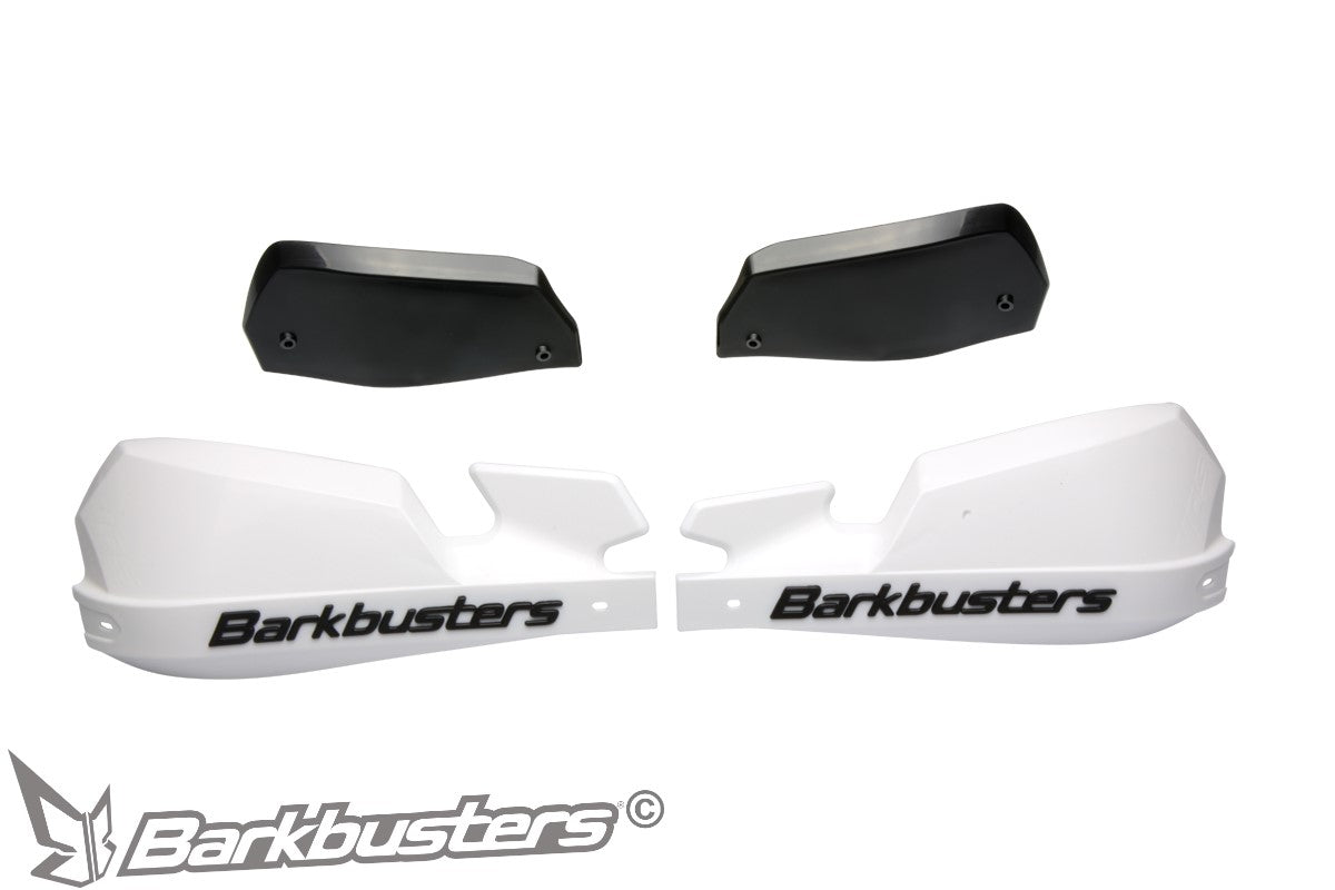Barkbusters VPS Plastic Guards Only - WHITE (with deflectors in BLACK)