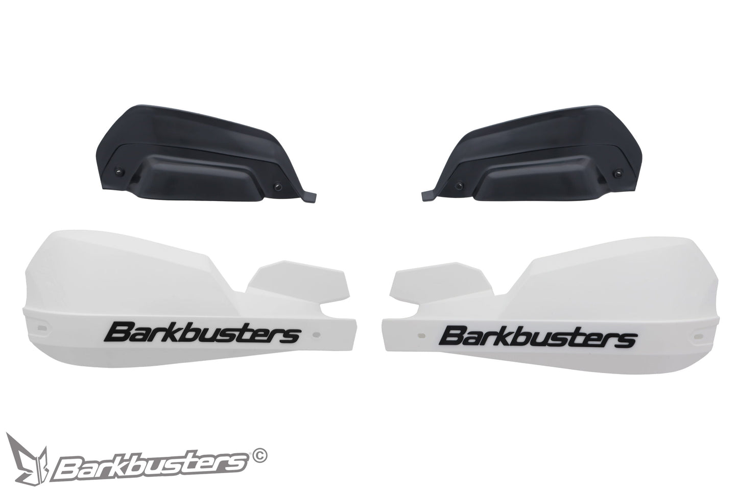 Barkbusters VPS Plastic Guards Only - WHITE (with deflectors in BLACK)