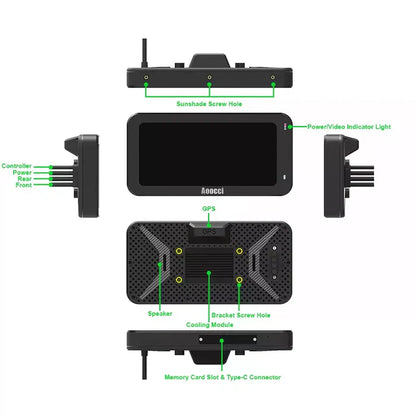 Aoocci C6 Pro 6.25" - Display / F&R Camera / Wireless CarPlay / TPMS / Bluetooth / Remote