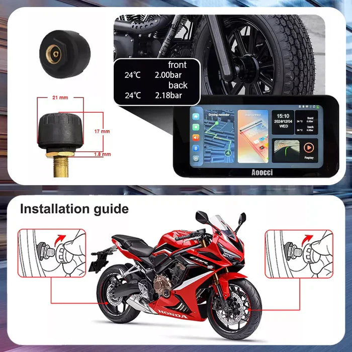 Aoocci C6 Pro 6.25" - Display / F&R Camera / Wireless CarPlay / TPMS / Bluetooth / Remote