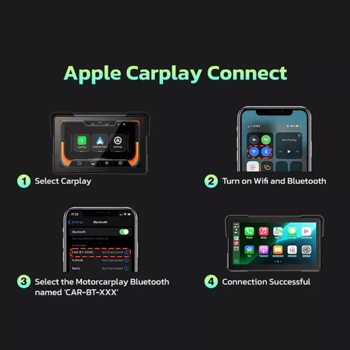 Aoocci C7 - 7" HD Screen for Motorcycle CarPlay & Android Auto